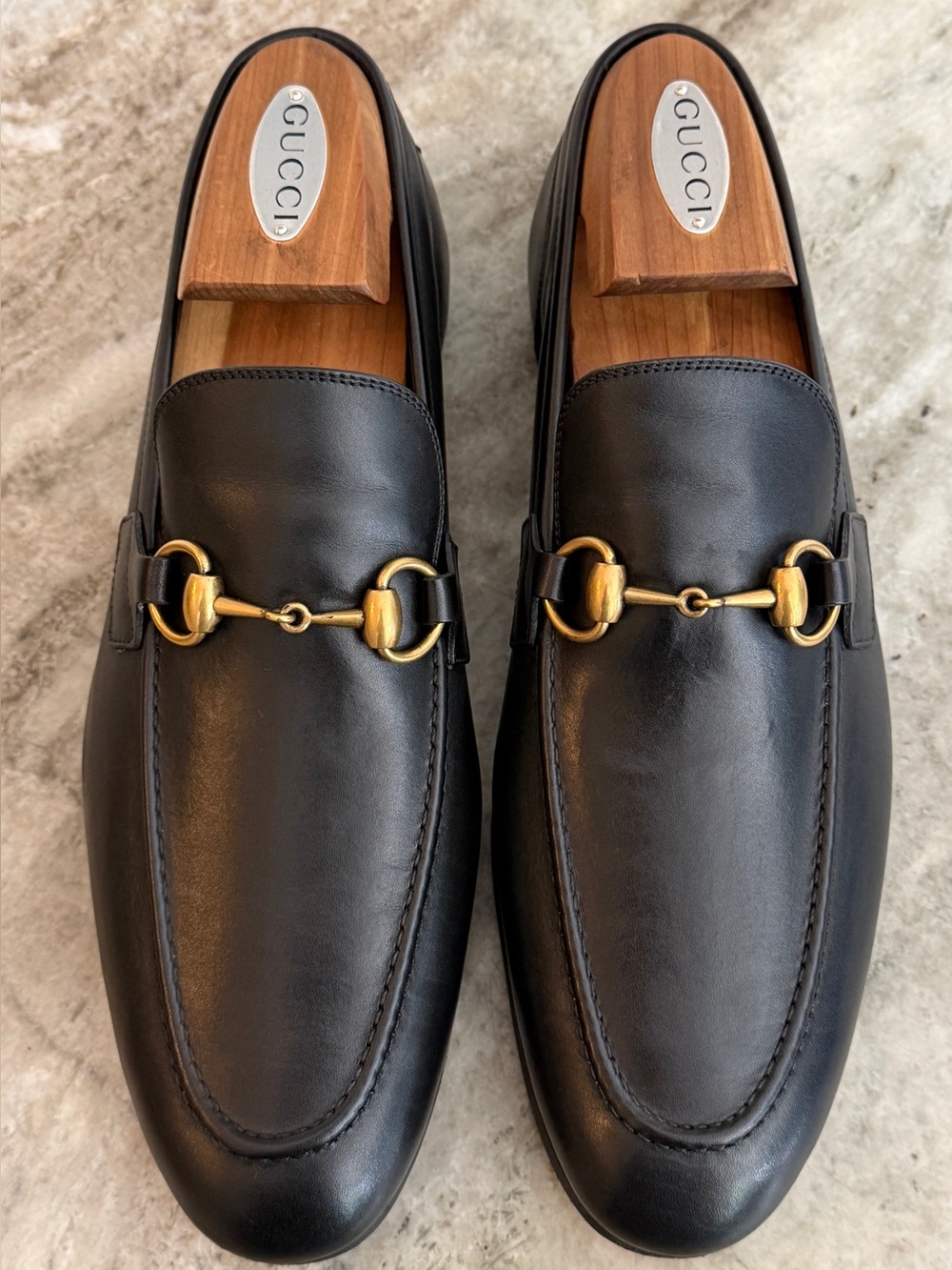 GUCCI JORDAAN Horsebit Leather Loafer  Black 7/ 7.5 US $1100 1953